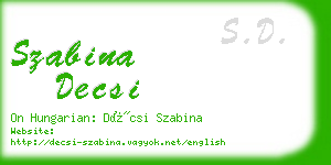 szabina decsi business card